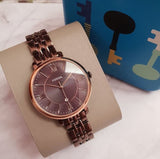 Buy Shop Fossil Jacqueline Brown Dial Brown Steel Strap Watch for Women - ES4275 USA Online