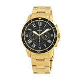 Buy Shop Fossil Inscription Automatic Black Dial Gold Steel Strap Watch for Men - FS5267 USA Online