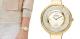 Buy Shop Swarovski Crystalline Bracelet White Dial Gold Steel Strap Watch for Women - 5269253 USA Online