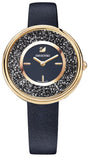 Swarovski Crystalline Pure Black Dial Black Leather Strap Watch for Women - 5275043