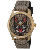 Buy Shop Gucci G-Timeless Brown Dial Brown Leather Strap Unisex Watch - YA1264057 USA Online