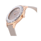 Swarovski Octea Nova Grey Dial Grey Leather Strap Watch for Women - 5295326