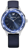 Swarovski Octea Nova Blue Dial Blue Leather Strap Watch for Women - 5295349