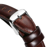 Buy Shop Daniel Wellington Dapper Bristol White Dial Brown Leather Strap Watch For Women - DW00100090 USA Online