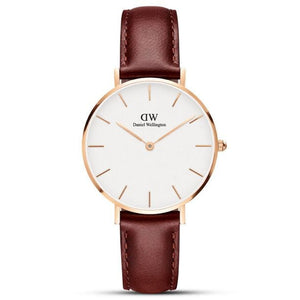 Buy Shop Daniel Wellington Petite St Mawes White Dial Brown Leather Strap Watch For Women - DW00100175 USA Online
