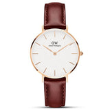 Buy Shop Daniel Wellington Petite St Mawes White Dial Brown Leather Strap Watch For Women - DW00100175 USA Online