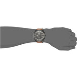 Diesel Mega Chief Grey Dial Brown Leather Strap Watch For Men - DZ4463