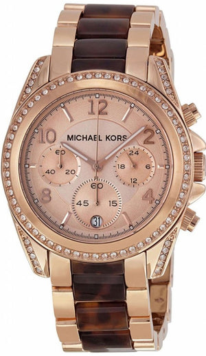 Buy Shop Michael Kors Blair Rose Gold Dial Two Tone Steel Strap Watch For Women - MK5859 USA Online