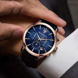 Buy Shop Maserati Epoca Blue Dial Leather Blue Strap Watch For Men - R8871618007 USA Online