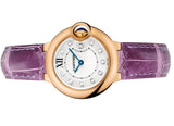 Buy Shop Cartier Ballon Bleu Diamonds White Dial Pink Leather Strap Watch for Women - WE902050 USA Online