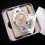 Buy Shop Fossil Perfect Boyfriend Taupe Dial Silver Steel Strap Watch for Women - ES4146 USA Online
