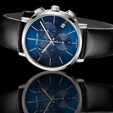 Buy Shop Calvin Klein Chronograph Blue Dial Black Leather Strap Watch for Men - K8Q371CN USA Online