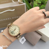 Buy Shop Michael Kors Sofie Quartz Gold Dial Gold Steel Strap Watch For Women - MK3881 USA Online