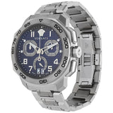 Buy Shop Versace Dylos Chronograph Blue Dial Silver Steel Strap Watch for Men - VQC090016 USA Online