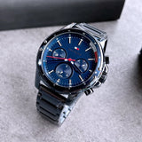 Buy Shop Tommy Hilfiger Mason Blue Dial Blue Steel Strap Watch for Men - 1791789 USA Online