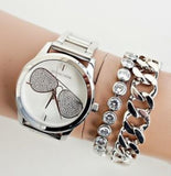 Buy Shop Michael Kors Harman Analog Silver Dial Silver Steel Strap Watch For Women - MK3672 USA Online