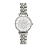 Buy Shop Emporio Armani Gianni T Bar White Crystal Pave Dial Silver Stainless Steel Strap Watch For Women - AR1925 USA Online