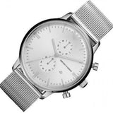 Buy Shop Emporio Armani Classic Chronograph Quartz Silver Dial Silver Mesh Bracelet Watch For Men - AR0390 USA Online
