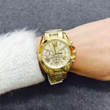 Buy Shop Michael Kors Bradshaw Gold Dial Gold Steel Strap Watch for Women - MK5722 USA Online