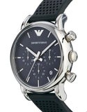 Buy Shop Emporio Armani Luigi Chronograph Quartz Grey Dial Grey Leather Strap Watch For Men - AR1735 USA Online