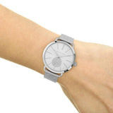 Buy Shop Michael Kors Portia Silver Dial Silver Mesh Bracelet Watch for Women - MK3843 USA Online
