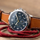 Buy Shop Fossil Forrester Chronograph Blue Dial Brown Leather Strap Watch for Men - S5607 USA Online