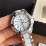 Buy Shop Tag Heuer Aquaracer Diamonds White Dial Two Tone Steel Strap Watch for Women - WAY131F.BA0914 USA Online
