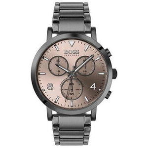 Buy Shop Hugo Boss Spirit Chronograph Grey Dial Grey Steel Strap Watch for Men - 1513695 USA Online