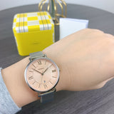 Buy Shop Fossil Jacqueline Three Hand Pink Dial Silver Mesh Strap Watch for Women - ES5089 USA Online