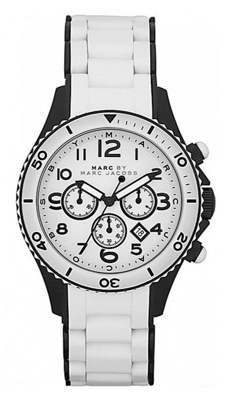 Buy Shop Marc Jacobs Rock Chronograph White Dial White Silicone Strap Watch for Women - MBM2574 USA Online