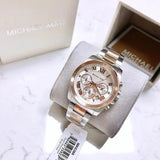 Buy Shop Michael Kors Brecken Chronograph White Dial Two Tone Steel Strap Watch For Women - MK6368 USA Online