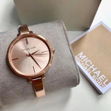 Buy Shop Michael Kors Jaryn Rose Gold Dial Rose Gold Steel Strap Watch For Women - MK3547 USA Online