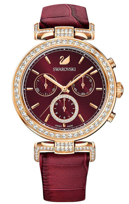 Buy Shop Swarovski Era Journey Red Dial Red Leather Strap Watch for Women - 5416701 USA Online