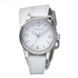 Buy Shop Burberry Utilitarian White Dial White Leather Strap Watch for Women - BU7846 USA Online
