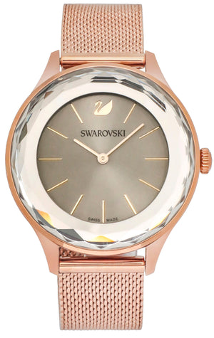 Swarovski Octea Nova Grey Dial Gold Mesh Bracelet Watch for Women - 5451634