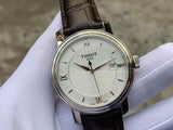 Buy Shop Tissot T Classic Bridgeport Silver Dial Brown Leather Strap Watch For Men - T097.410.16.038.00 USA Online