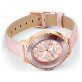 Swarovski Octea Lux Chrono Pink Dial Pink Leather Strap Watch for Women - 5452501