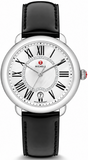 Buy Shop Michele Serein Silver Dial Black Leather Strap Watch for Women - MWW21B000011 USA Online