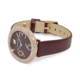 Buy Shop Swarovski Crystal Frost Red Dial Red Leather Strap Watch for Women - 5484064 USA Online