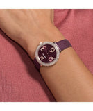Buy Shop Swarovski Crystal Frost Red Dial Red Leather Strap Watch for Women - 5484064 USA Online