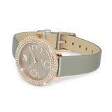 Swarovski Crystal Frost Grey Dial Grey Leather Strap Watch for Women - 5484067