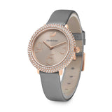 Swarovski Crystal Frost Grey Dial Grey Leather Strap Watch for Women - 5484067