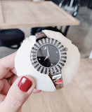 Buy Shop Swarovski Crystal Rose Black Dial Silver Steel Strap Watch for Women - 5484076 USA Online