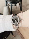 Buy Shop Swarovski Crystal Rose Black Dial Silver Steel Strap Watch for Women - 5484076 USA Online