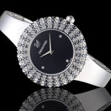 Buy Shop Swarovski Crystal Rose Black Dial Silver Steel Strap Watch for Women - 5484076 USA Online