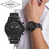 Buy Shop Fossil Forrester Chronograph Black Dial Black Steel Strap Watch for Men - FS5697 USA Online
