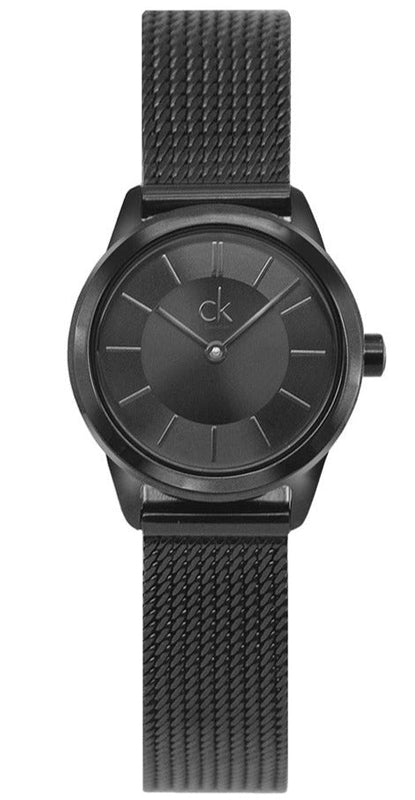 Buy Shop Calvin Klein Minimal Black Dial Black Mesh Bracelet Watch for Women - K3M234B1 USA Online