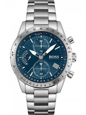 Buy Shop Hugo Boss Pilot Blue Dial Silver Steel Strap Watch for Men - 1513850 USA Online