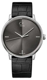 Calvin Klein Accent Black Dial Black Leather Strap Watch for Men - K2Y2X1CU