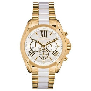Buy Shop Michael Kors Bradshaw Chronograph White Dial Two Tone Steel Strap Watch For Women - MK5743 USA Online